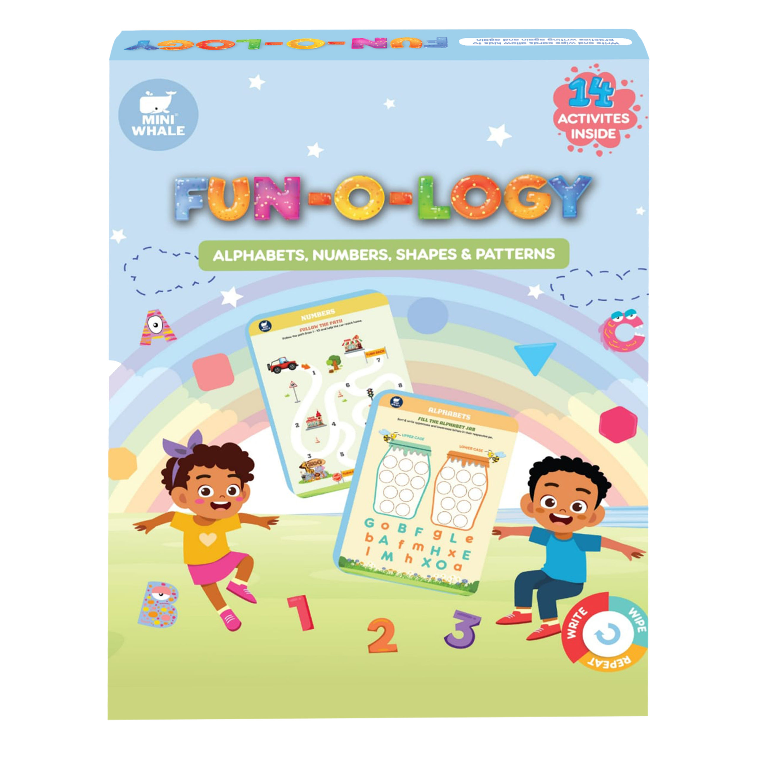 Miniwhale's Fun-O-Logy with alphabets, numbers, shapes and patterns