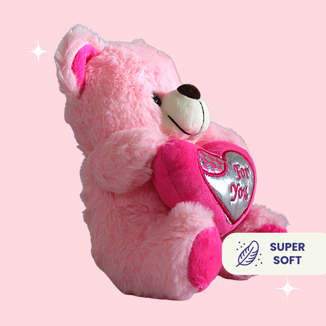 Teddy Bear Soft Toy – 10 Inches (PINK) – Miniwhale